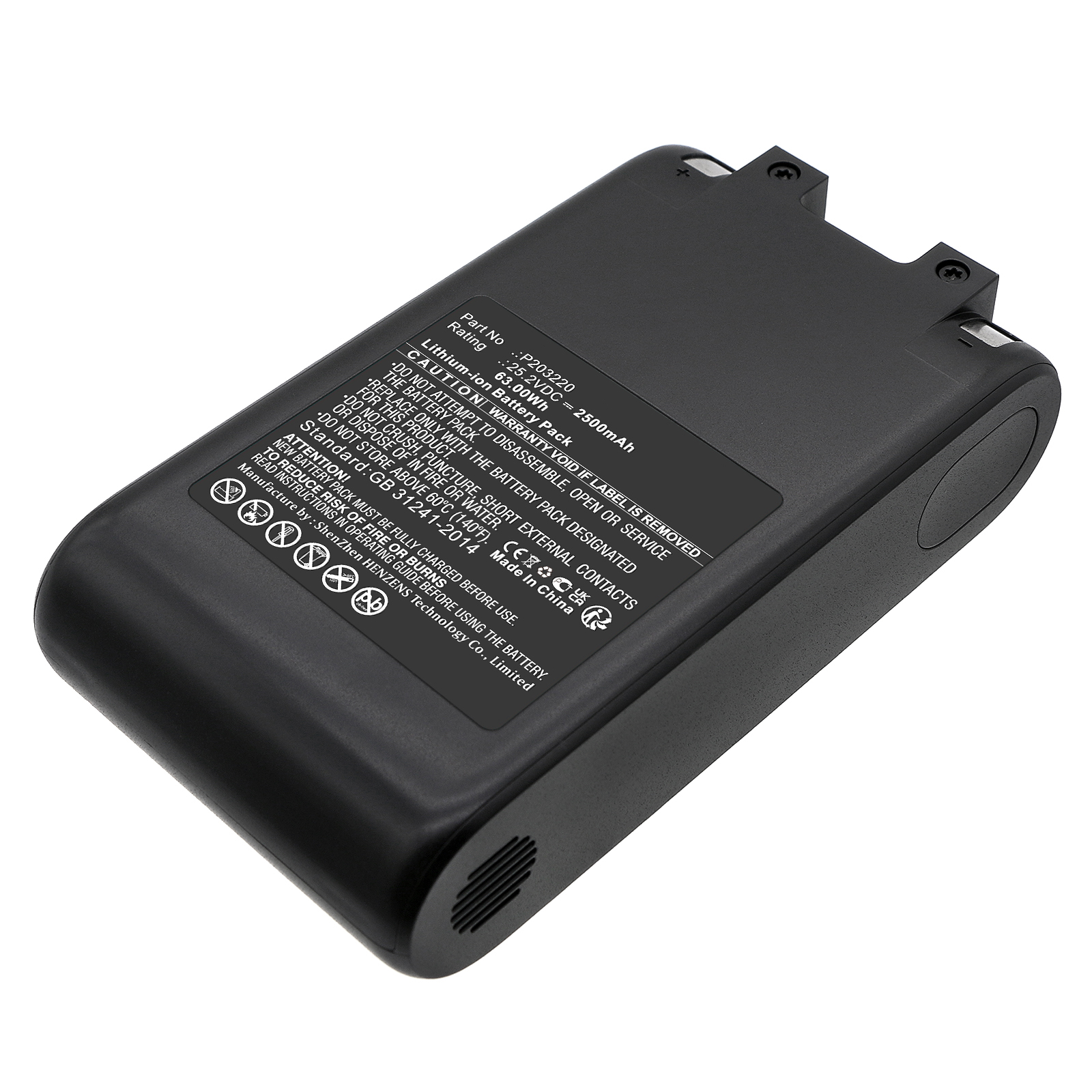 Synergy Digital Vacuum Cleaner Battery, Compatible with Dreame P203220 Vacuum Cleaner Battery (Li-ion, 25.2V, 2500mAh)
