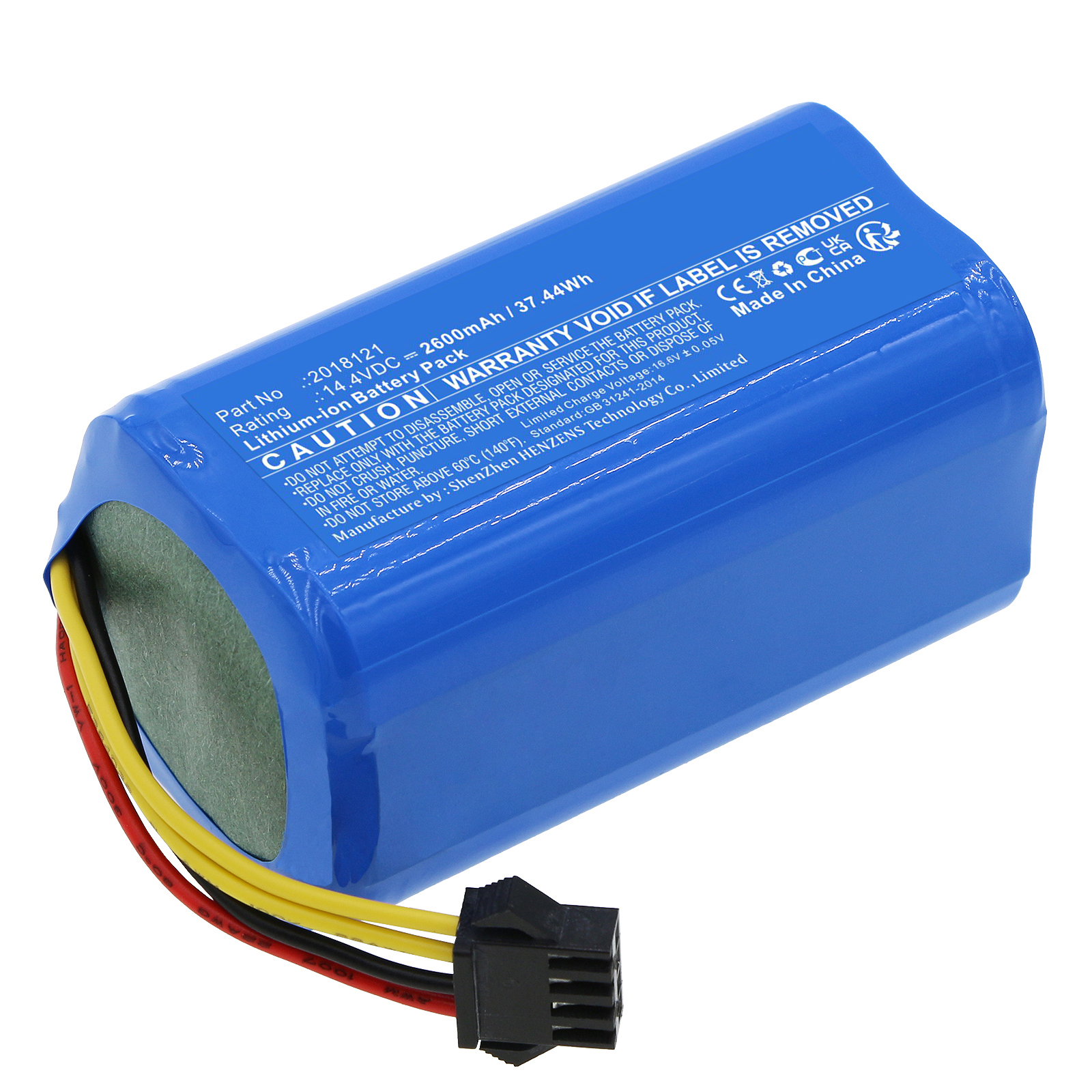 Synergy Digital Vacuum Cleaner Battery, Compatible with Robojet 2018121 Vacuum Cleaner Battery (Li-ion, 14.4V, 2600mAh)