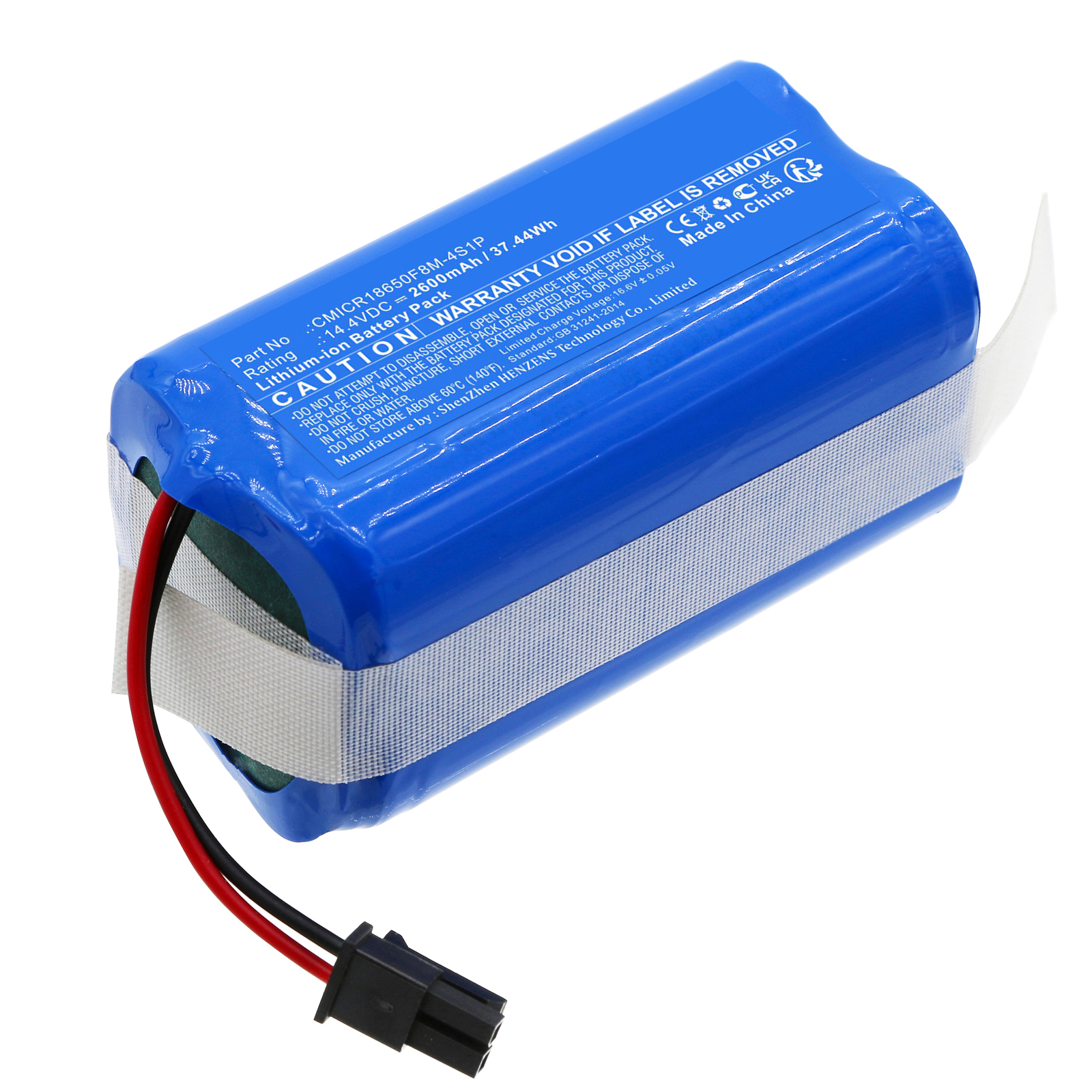 Synergy Digital Vacuum Cleaner Battery, Compatible with RoboJet CMICR18650F8M-4S1P Vacuum Cleaner Battery (Li-ion, 14.4V, 2600mAh)