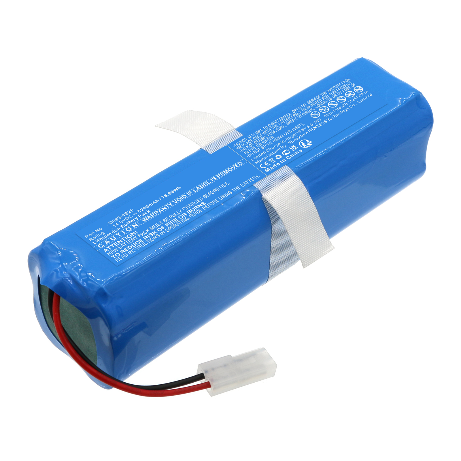 Synergy Digital Vacuum Cleaner Battery, Compatible with ROEMO D093-4S2P Vacuum Cleaner Battery (Li-ion, 14.8V, 5200mAh)