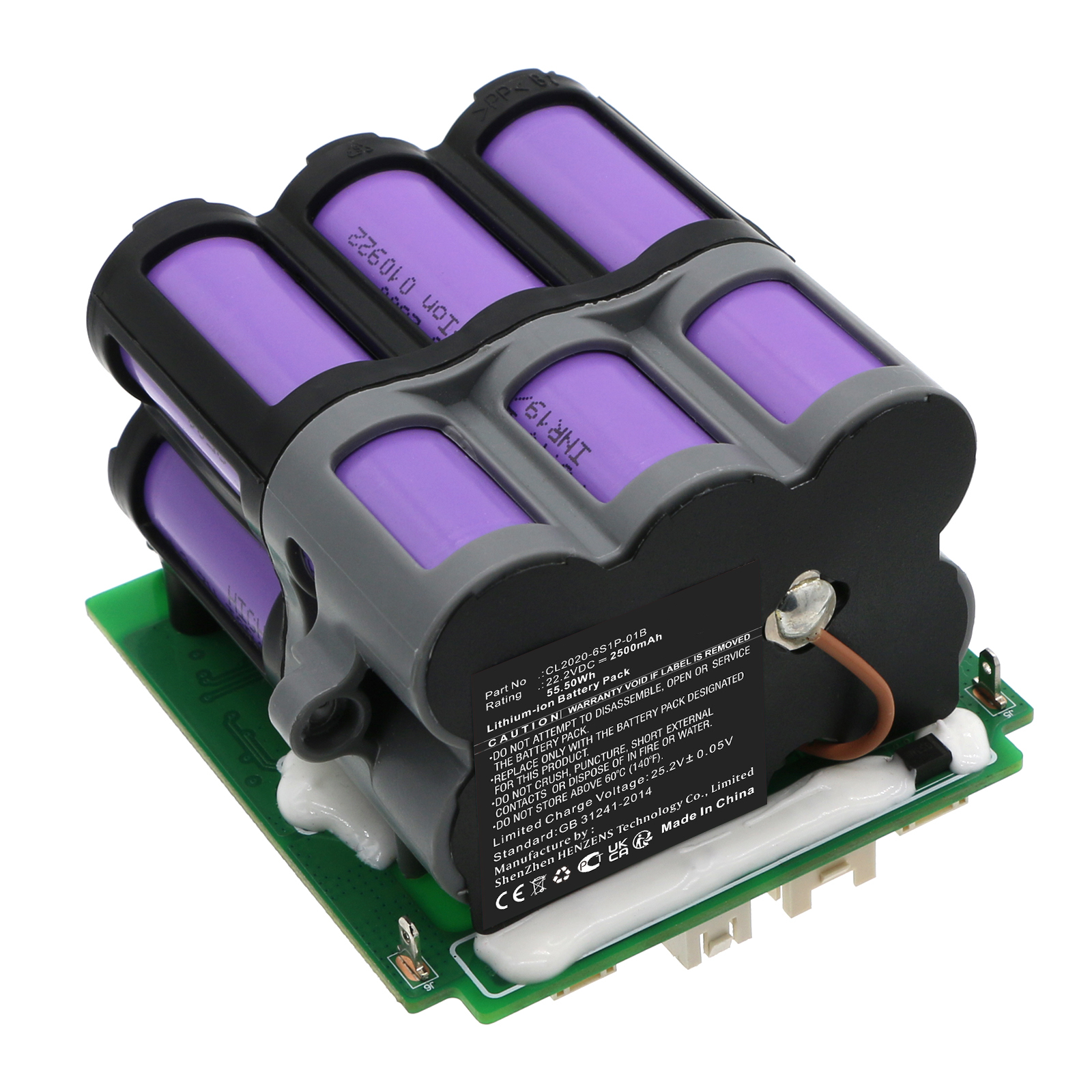 Synergy Digital Vacuum Cleaner Battery, Compatible with Tineco CL2020-6S1P-01B Vacuum Cleaner Battery (Li-ion, 22.2V, 2500mAh)