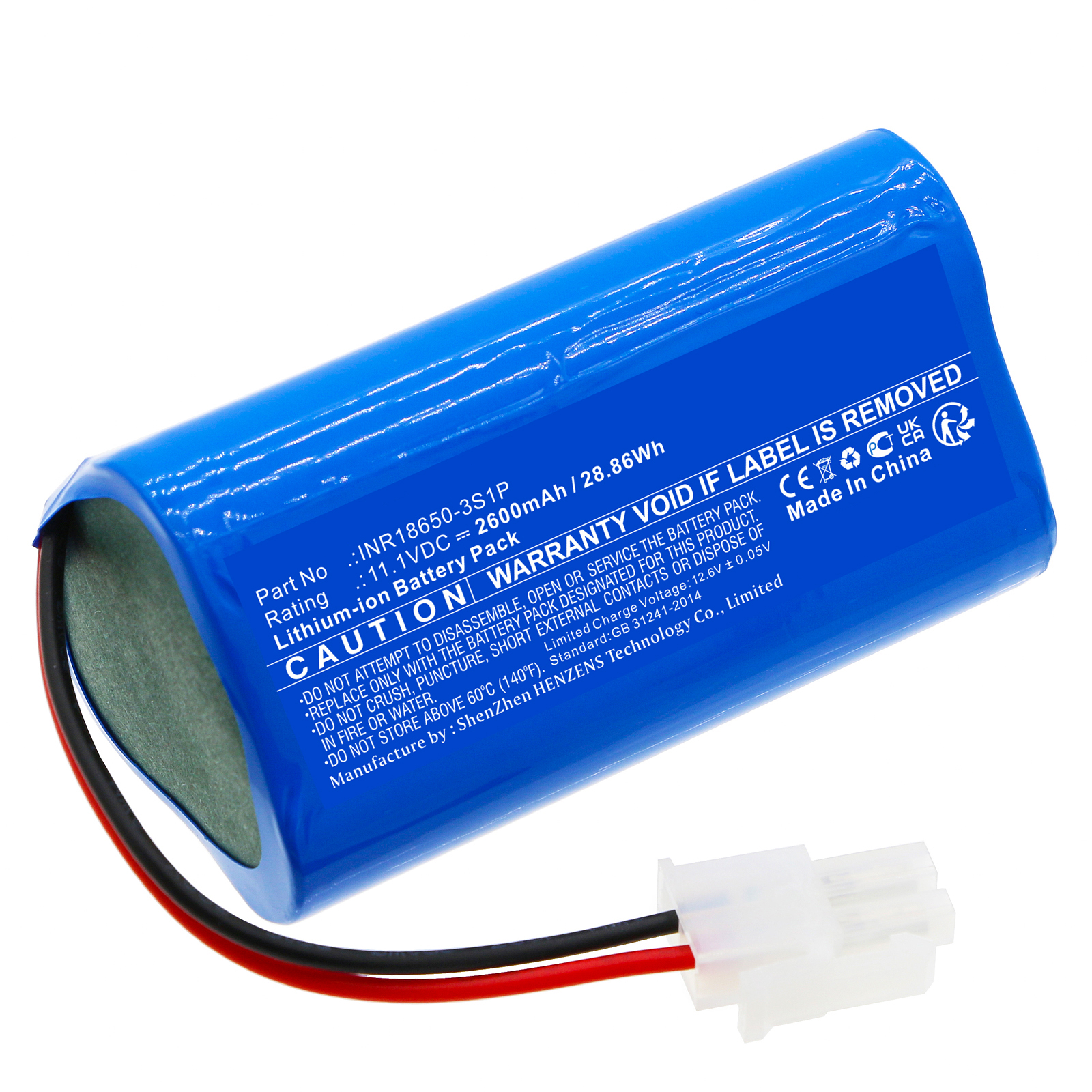 Synergy Digital Vacuum Cleaner Battery, Compatible with TOTAL INR18650-3S1P Vacuum Cleaner Battery (Li-ion, 11.1V, 2600mAh)