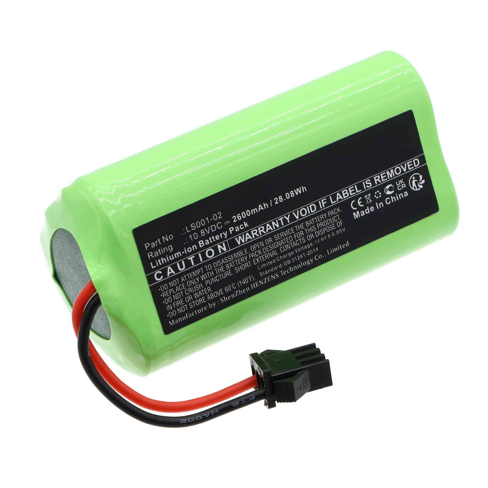 Synergy Digital Vacuum Cleaner Battery, Compatible with Vactidy LS001-02 Vacuum Cleaner Battery (Li-ion, 10.8V, 2600mAh)
