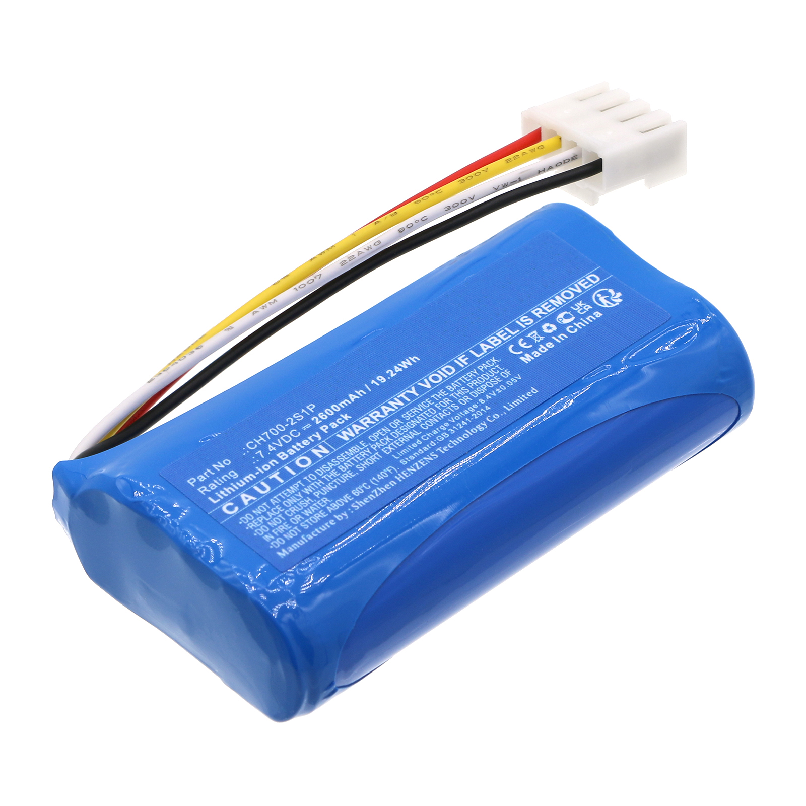Synergy Digital Vacuum Cleaner Battery, Compatible with Shark CH700-2S1P Vacuum Cleaner Battery (Li-ion, 7.4V, 2600mAh)