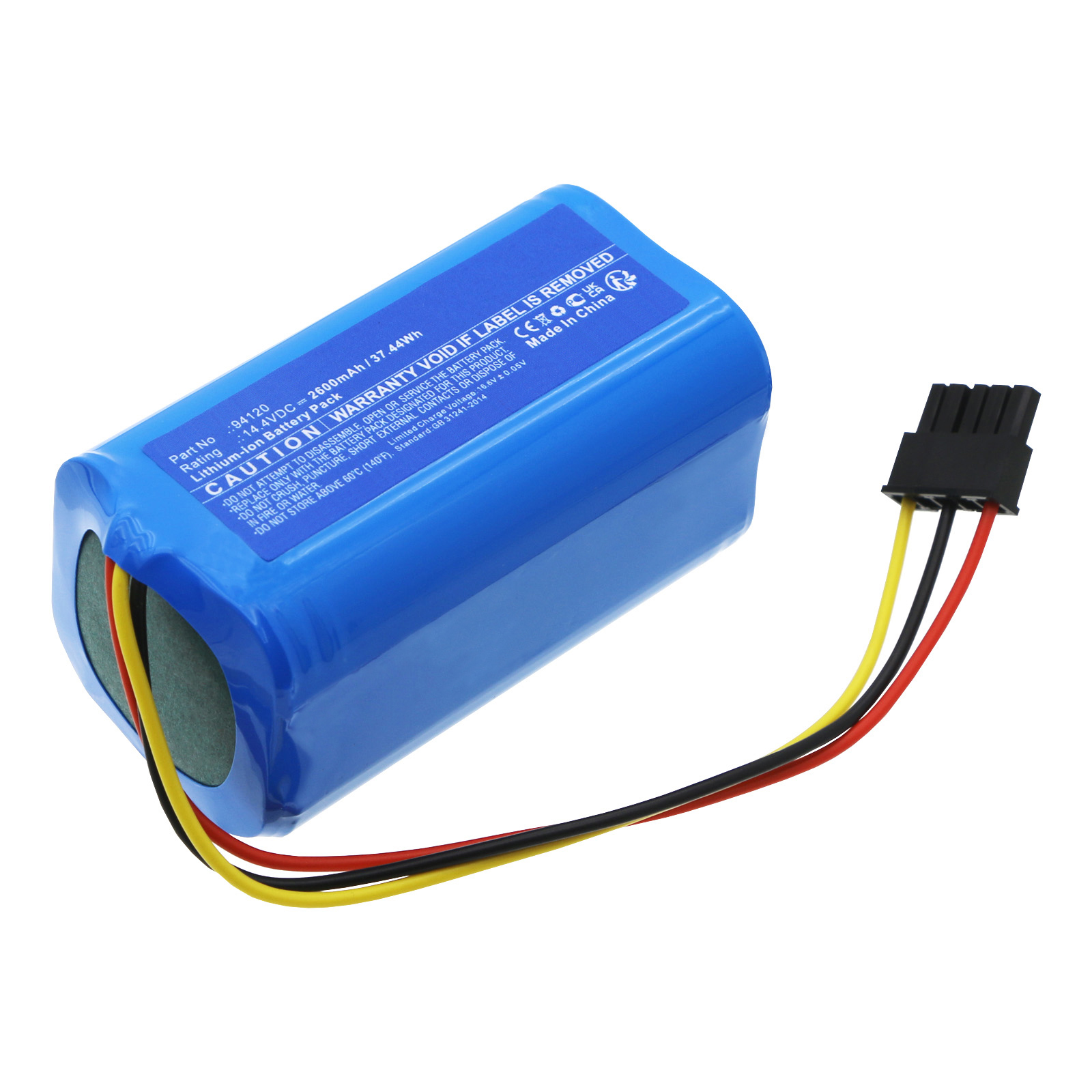 Synergy Digital Vacuum Cleaner Battery, Compatible with CECOTEC 94120 Vacuum Cleaner Battery (Li-ion, 14.4V, 2600mAh)