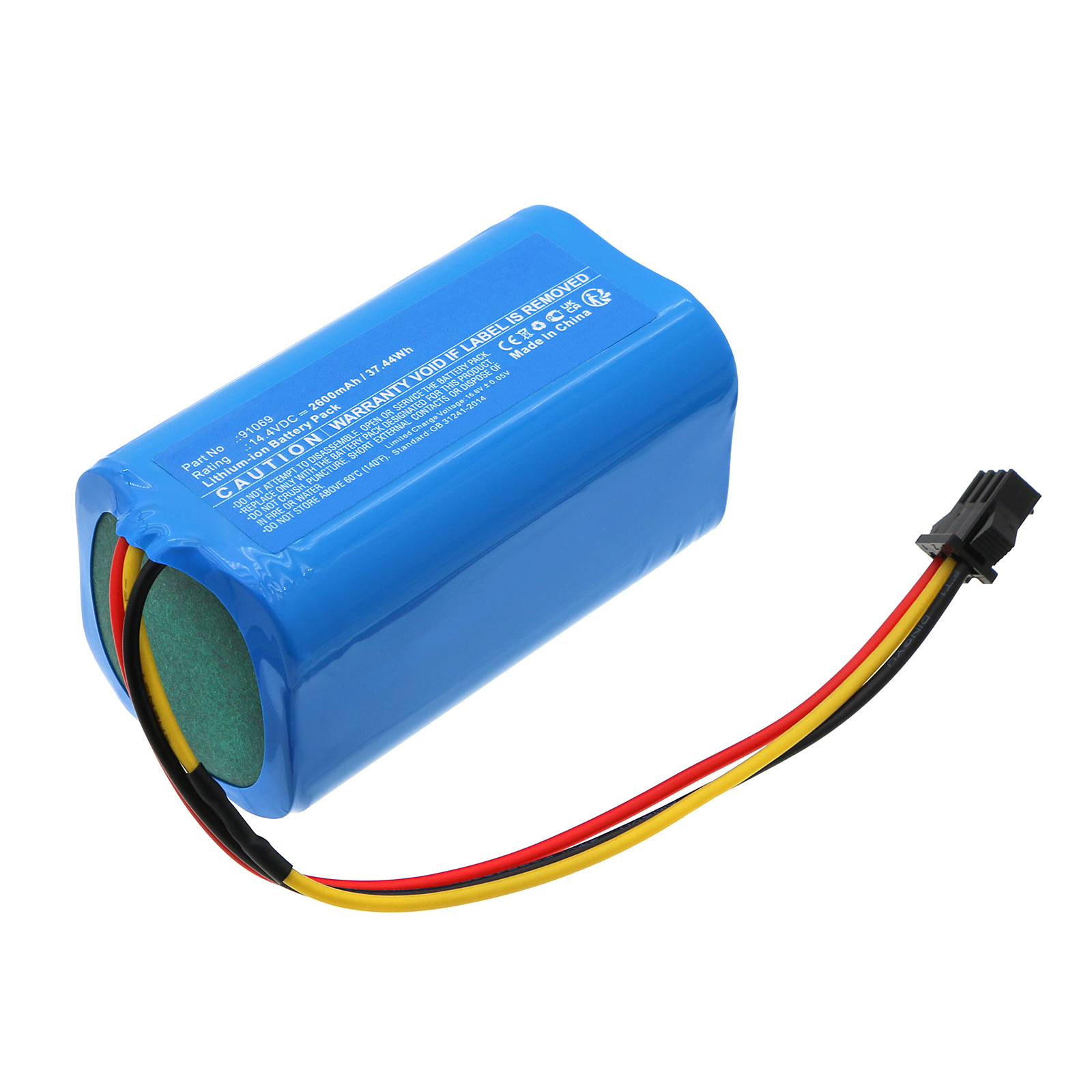 Synergy Digital Vacuum Cleaner Battery, Compatible with Airrobo 91069 Vacuum Cleaner Battery (Li-ion, 14.4V, 2600mAh)