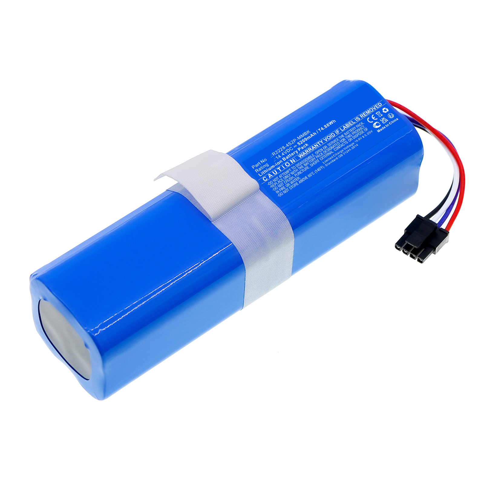 Synergy Digital Vacuum Cleaner Battery, Compatible with Dreame P2150-4S2P-KLYEV Vacuum Cleaner Battery (Li-ion, 14.4V, 5200mAh)