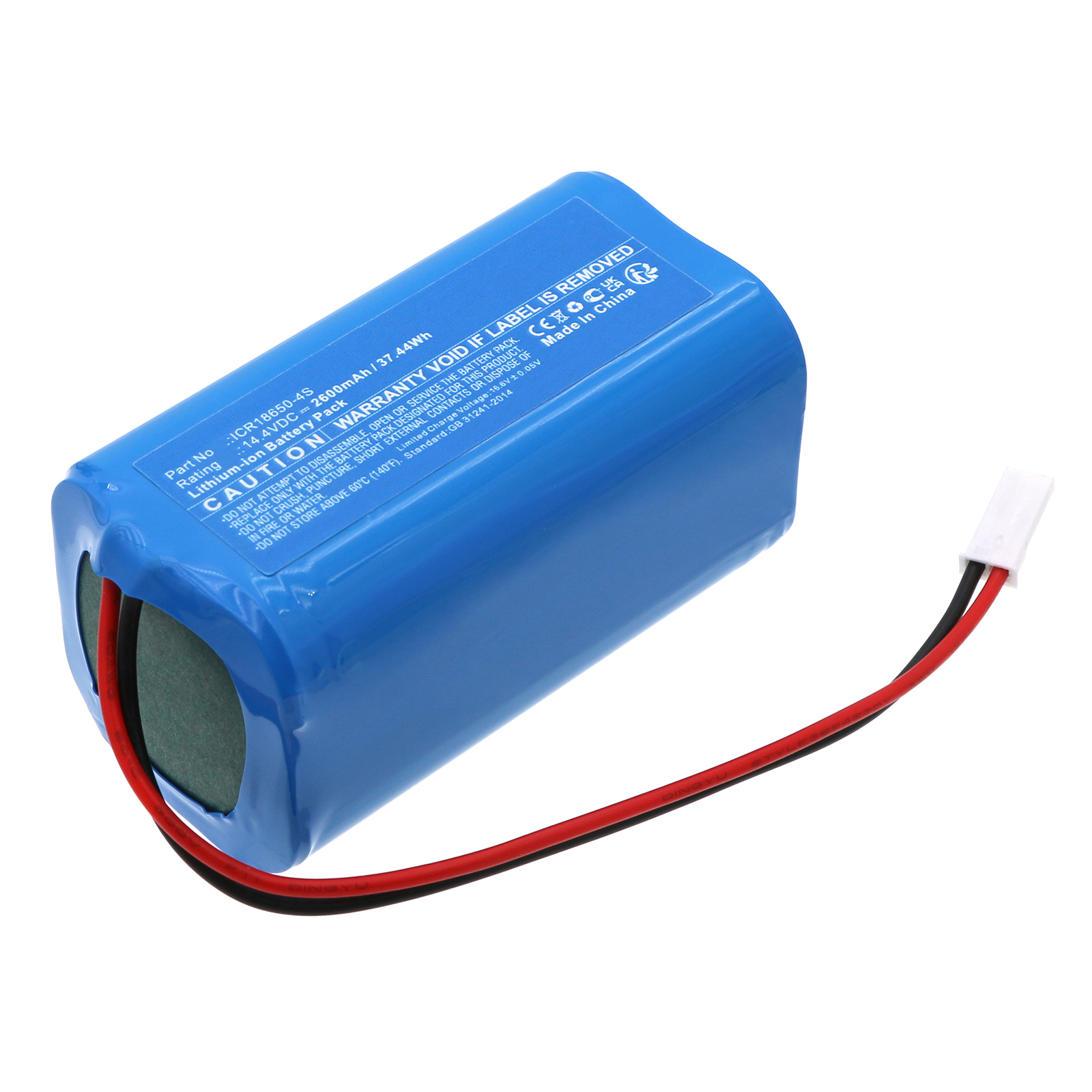 Synergy Digital Vacuum Cleaner Battery, Compatible with Ikohs Create ICR18650-4S Vacuum Cleaner Battery (Li-ion, 14.4V, 2600mAh)