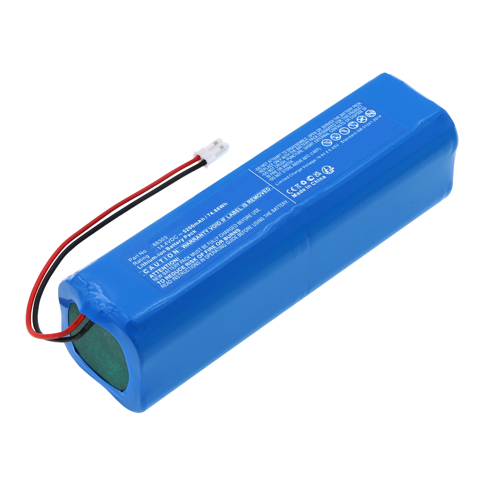 Synergy Digital Vacuum Cleaner Battery, Compatible with Ikohs Create 88303 Vacuum Cleaner Battery (Li-ion, 14.4V, 5200mAh)