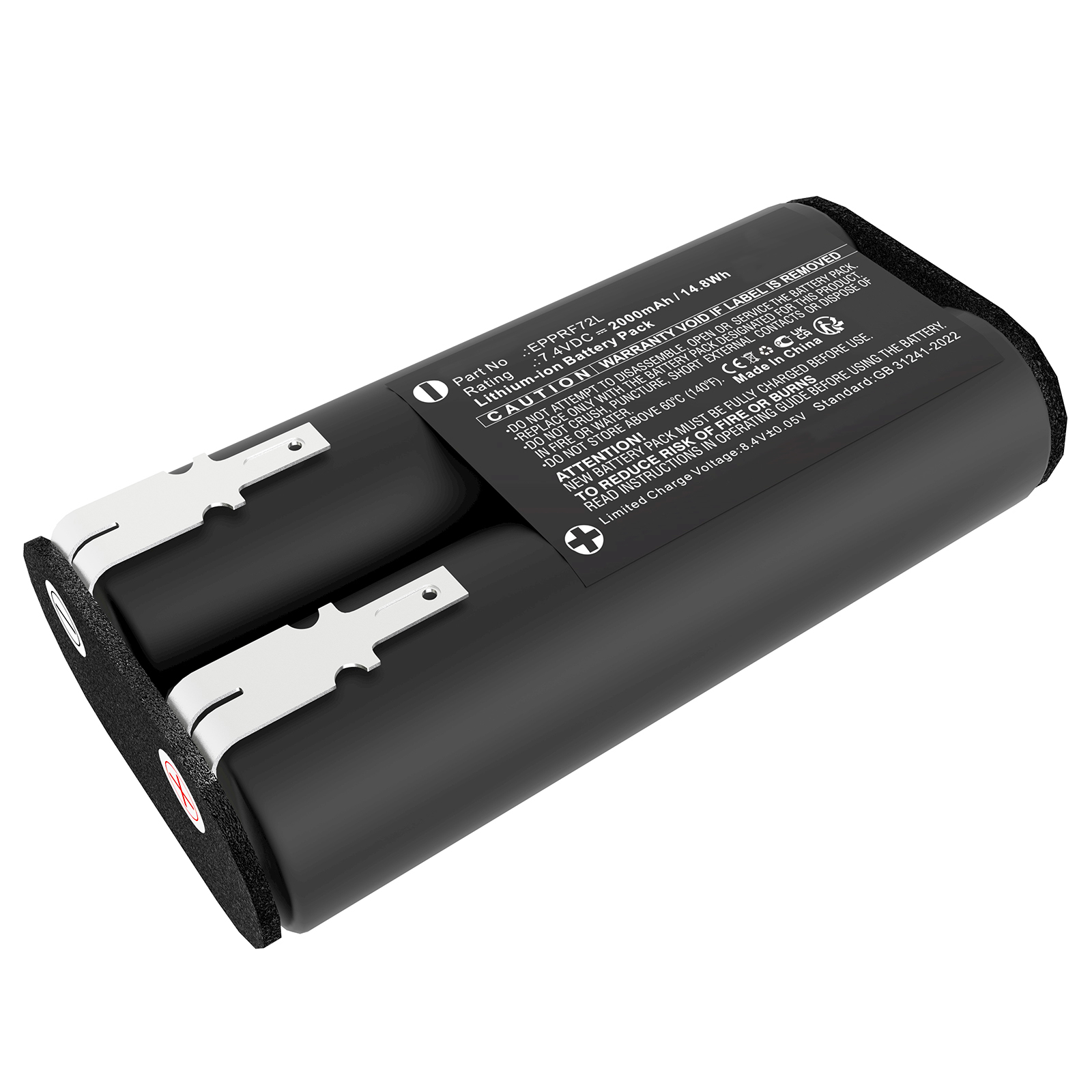 Synergy Digital Vacuum Cleaner Battery, Compatible with Black+Decker EPPRF72L Vacuum Cleaner Battery (Li-ion, 7.4V, 2000mAh)