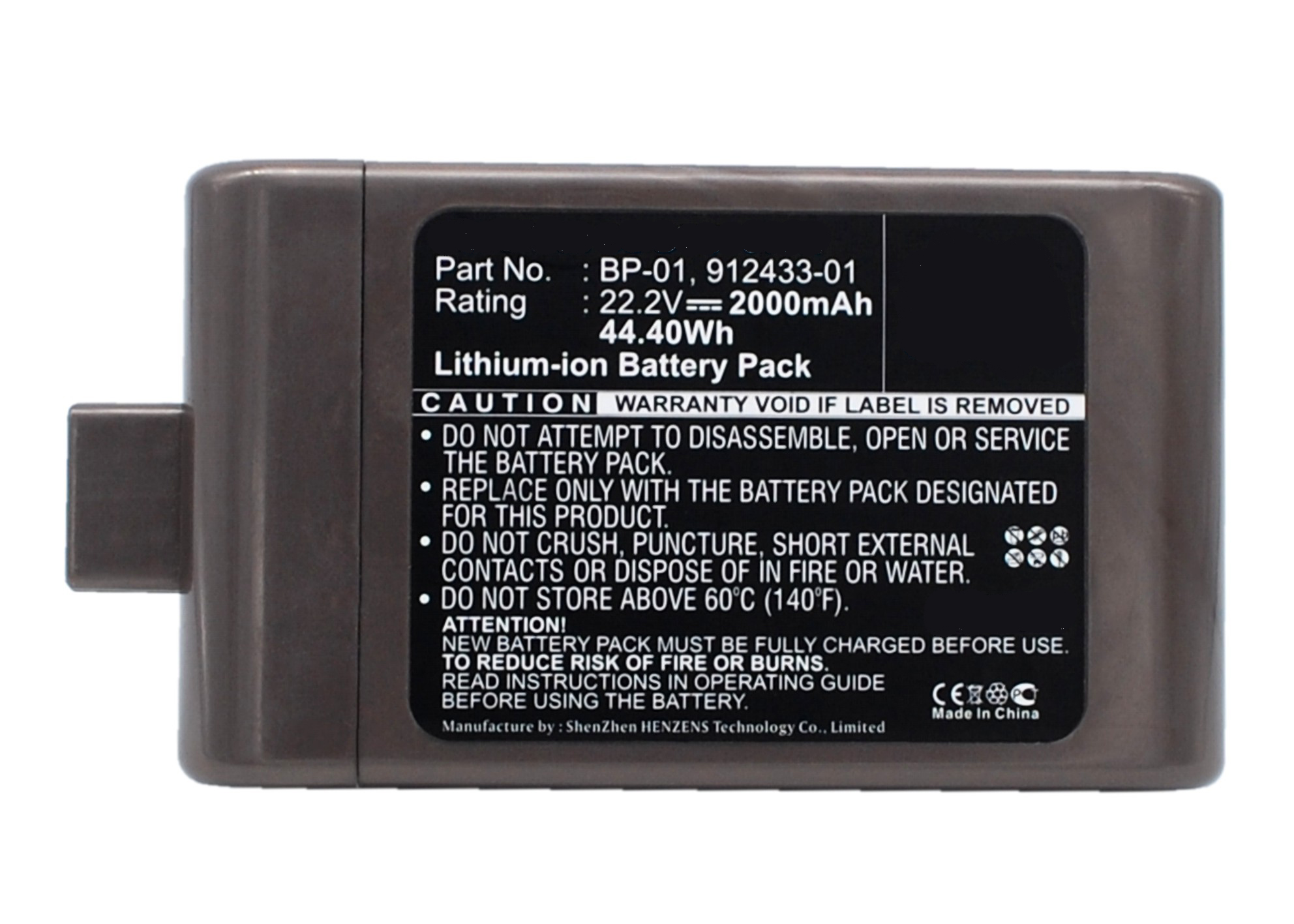 Synergy Digital Vacuum Cleaner Battery, Compatible with Dyson BP-01 Vacuum Cleaner Battery (Li-ion, 22.2V, 2000mAh)