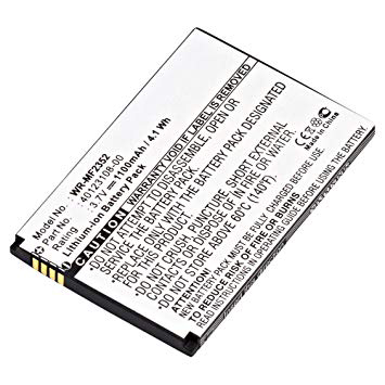 Synergy Digital Wifi Hotspot Battery, Compatible with Novatel Wireless 3-1826108-2 Wifi Hotspot Battery (Li-ion, 3.7V, 1100mAh)