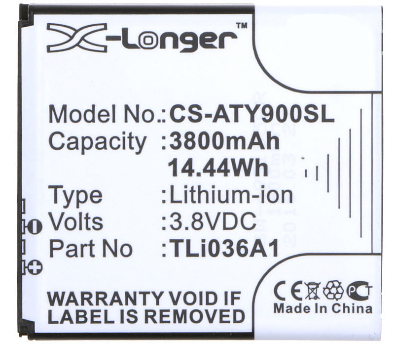 Synergy Digital Wifi Hotspot Battery, Compatible with Alcatel TLi036A1 Wifi Hotspot Battery (Li-ion, 3.8V, 3800mAh)