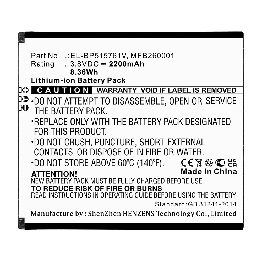 Synergy Digital Wifi Hotspot Battery, Compatible with Jio EL-BP515761V Wifi Hotspot Battery (Li-ion, 3.8V, 2200mAh)