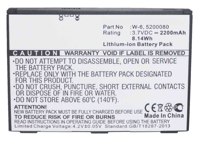 Synergy Digital Wifi Hotspot Battery, Compatiable with AT&T 5200080, W-6 Wifi Hotspot Battery (3.7V, Li-ion, 2200mAh)