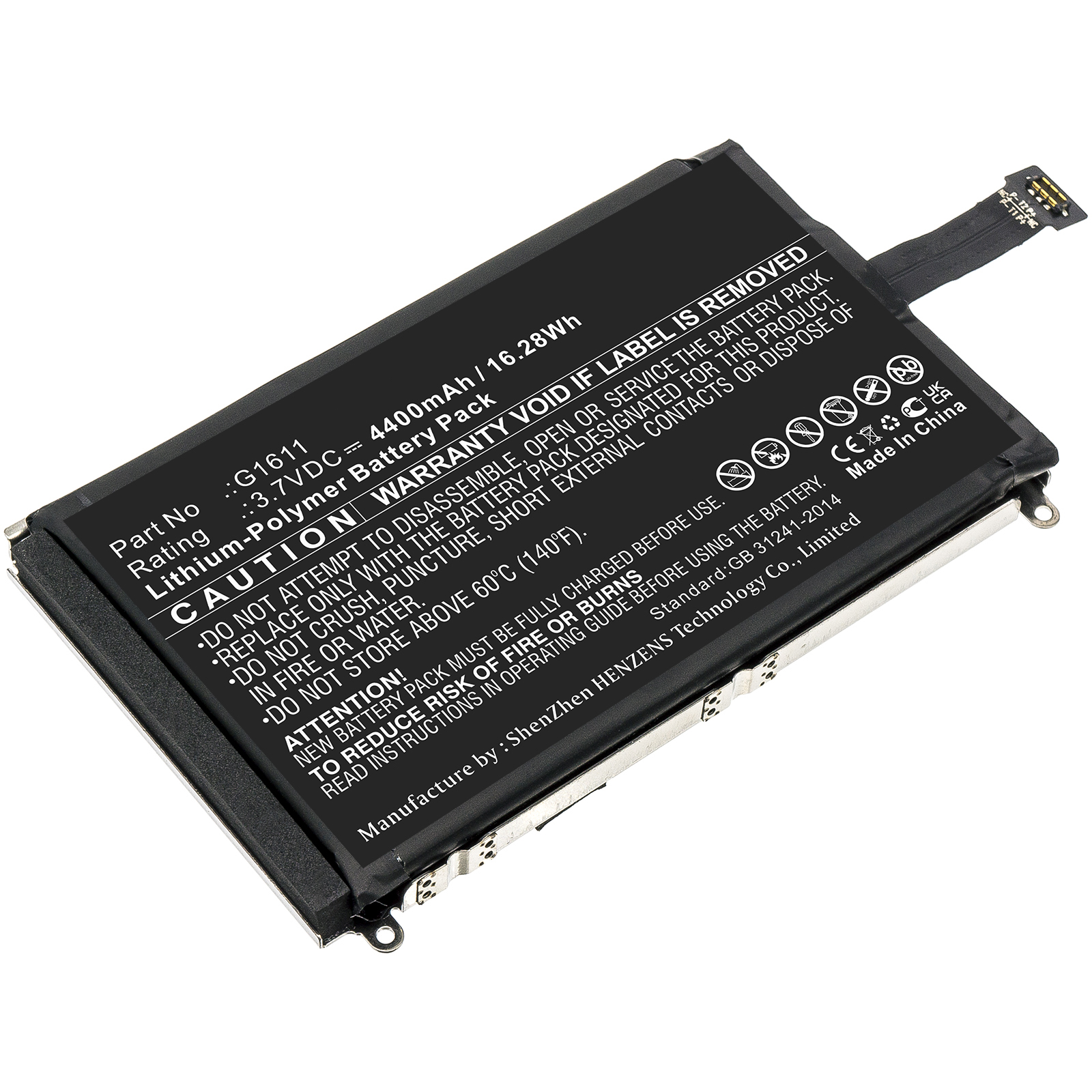 Synergy Digital Wifi Hotspot Battery, Compatible with GlocalMe G1611 Wifi Hotspot Battery (Li-Pol, 3.7V, 4400mAh)