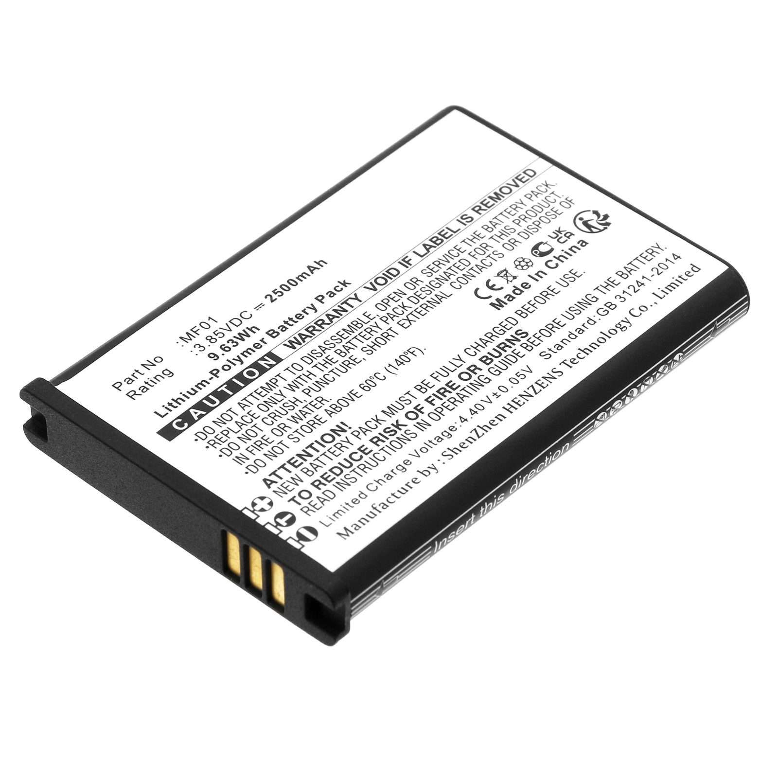 Synergy Digital Wifi Hotspot Battery, Compatible with AT&T MF01 Wifi Hotspot Battery (Li-Pol, 3.85V, 2500mAh)