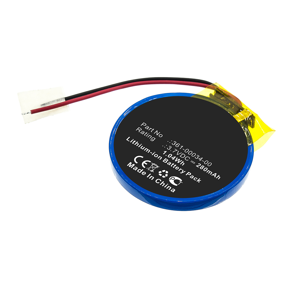 Synergy Digital Smartwatch Battery, Compatible with Garmin 361-00034-00 Smartwatch Battery (3.7V, Li-ion, 280mAh)