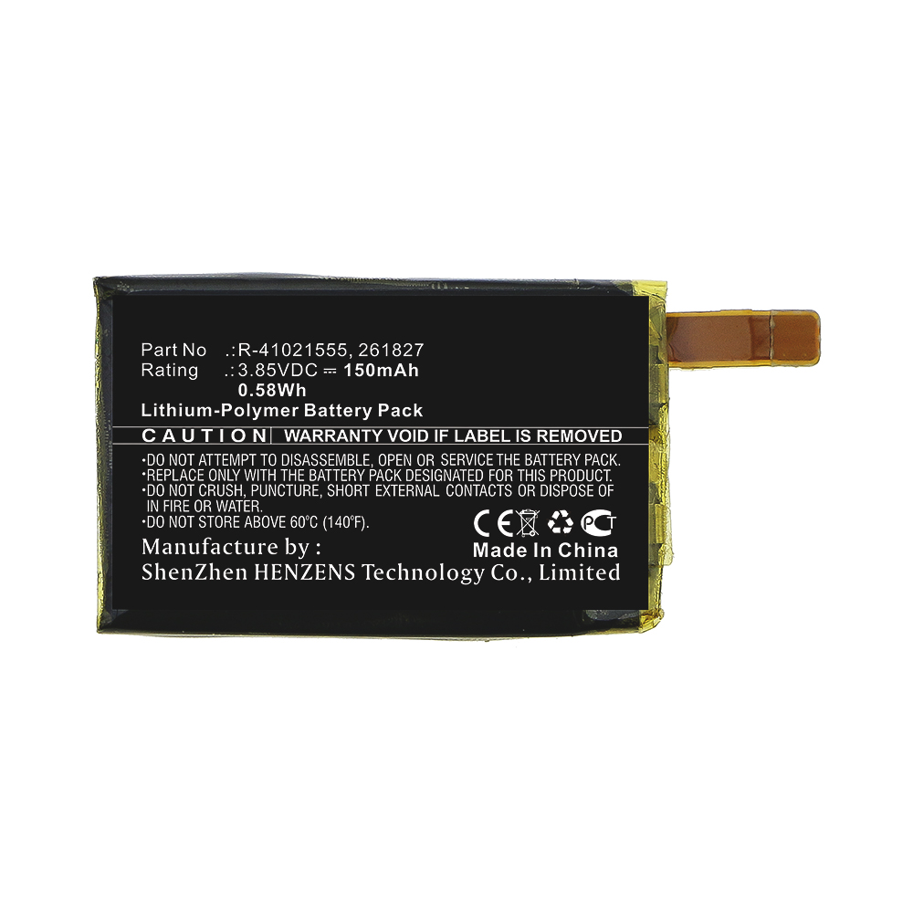 Synergy Digital Smartwatch Battery, Compatible with Fitbit 261827, R-41021555 Smartwatch Battery (3.85V, Li-Pol, 150mAh)