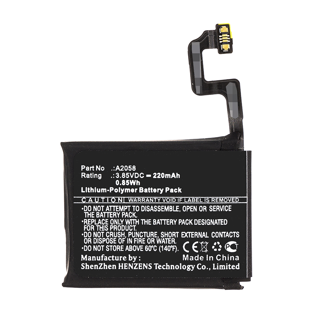 Synergy Digital Smartwatch Battery, Compatible with Apple A2058 Smartwatch Battery (Li-Pol, 3.85V, 220mAh)