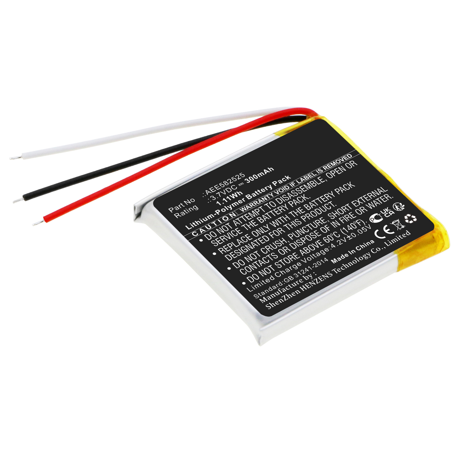 Synergy Digital Smartwatch Battery, Compatible with Golf Buddy AEE582525 Smartwatch Battery (Li-Pol, 3.7V, 300mAh)