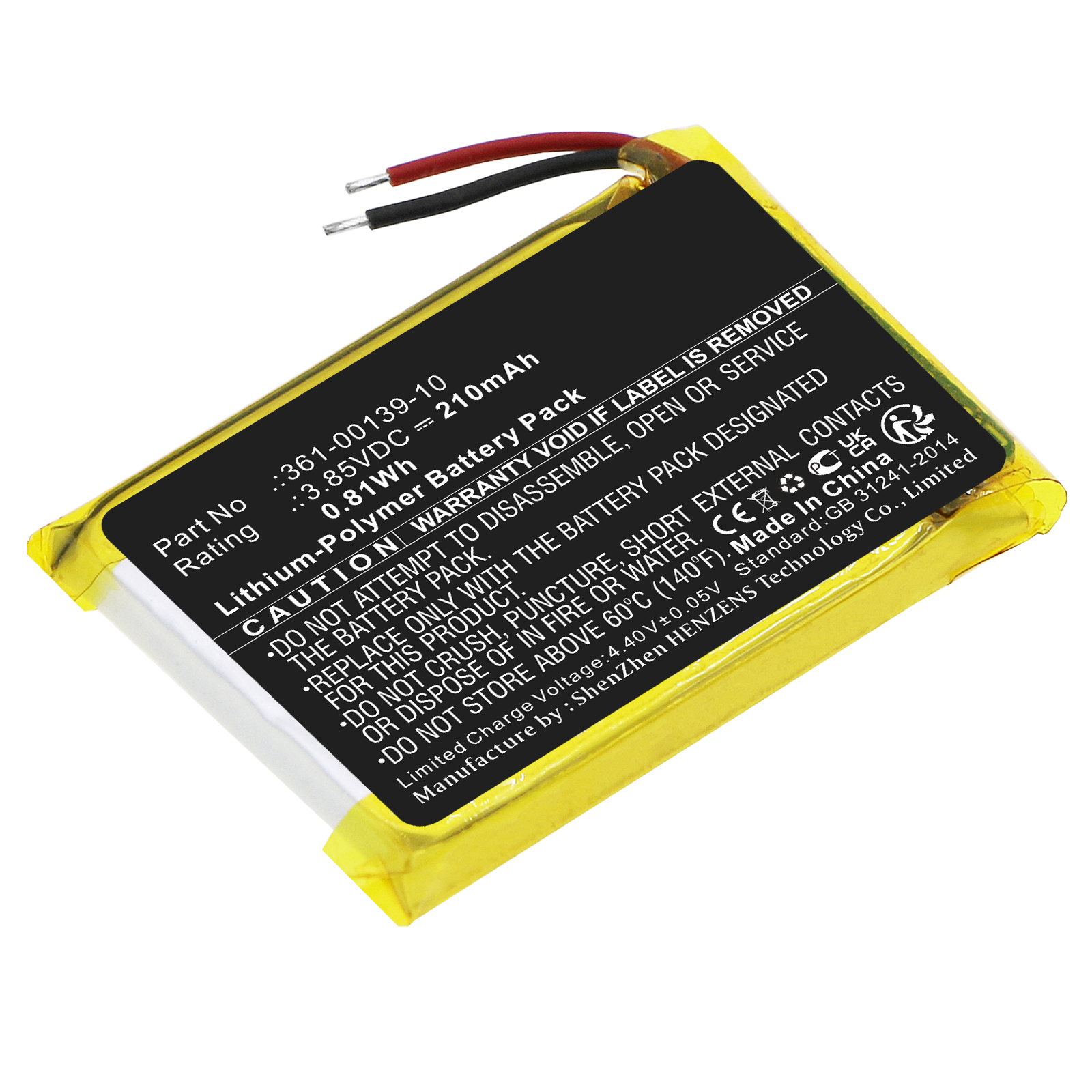 Synergy Digital Smartwatch Battery, Compatible with Garmin 361-00139-10 Smartwatch Battery (Li-Pol, 3.85V, 210mAh)