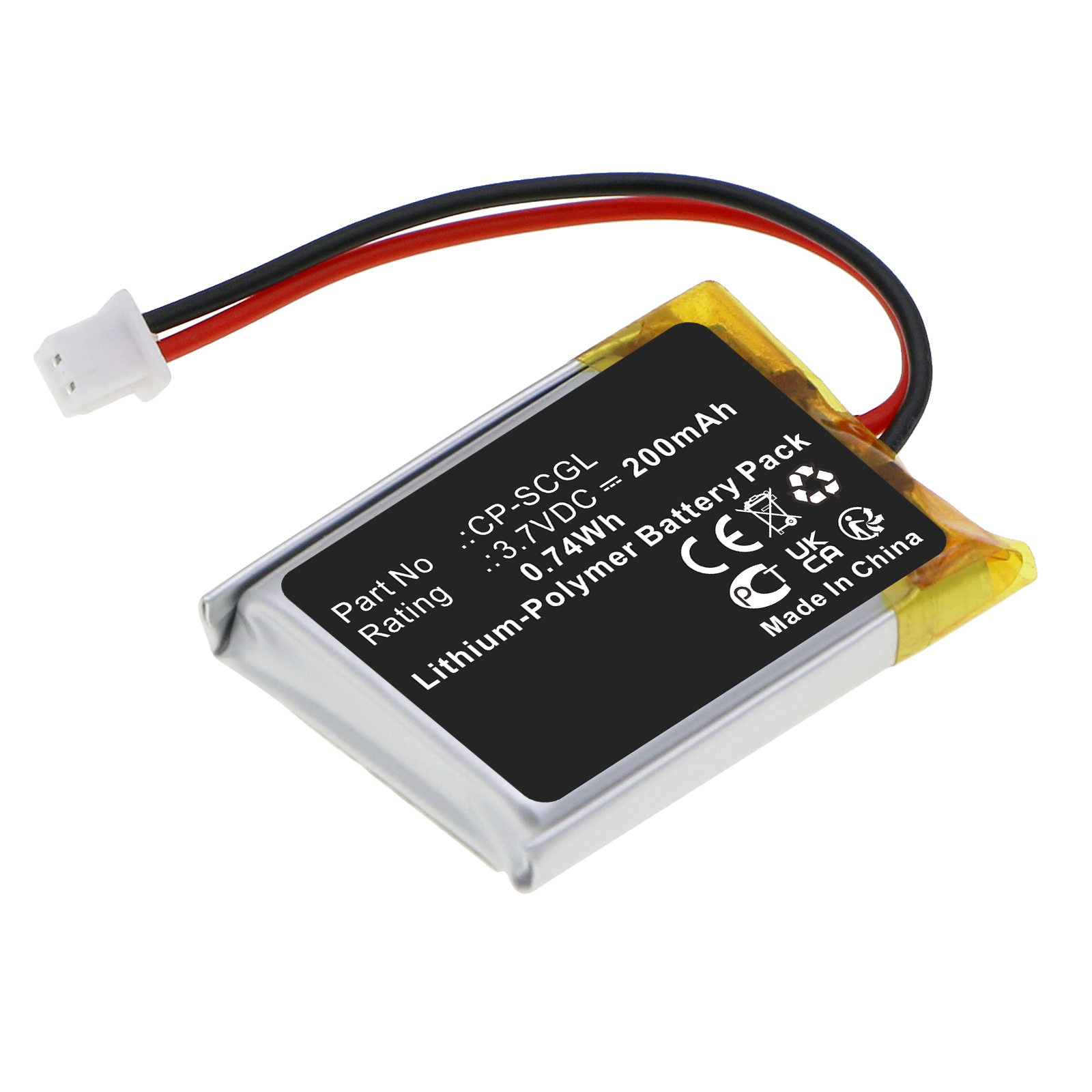 Synergy Digital Smartwatch Battery, Compatible with SkyCaddie CP-SCGL Smartwatch Battery (Li-Pol, 3.7V, 200mAh)