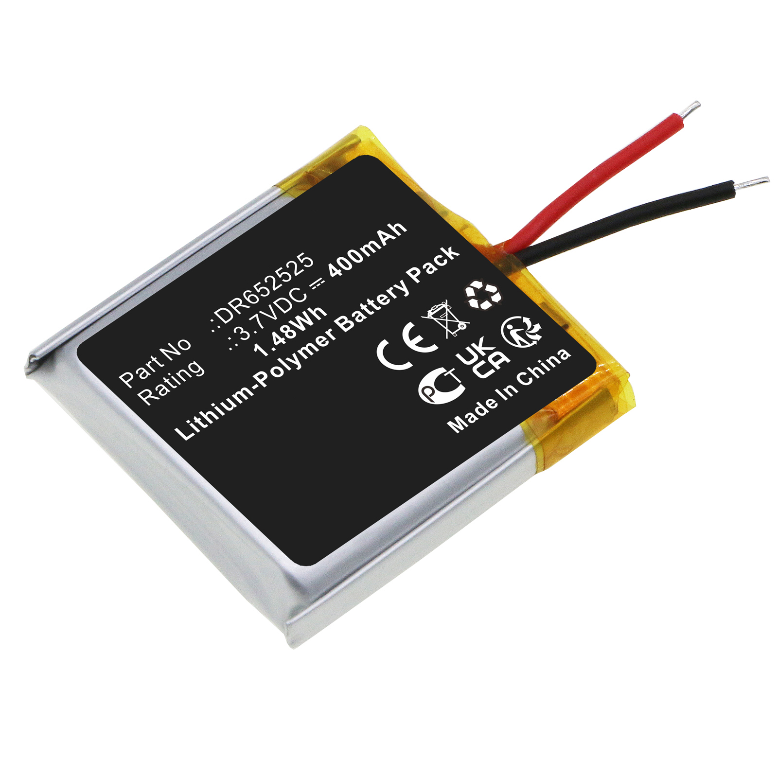 Synergy Digital Smartwatch Battery, Compatible with GolfBuddy DR652525 Smartwatch Battery (Li-Pol, 3.7V, 400mAh)