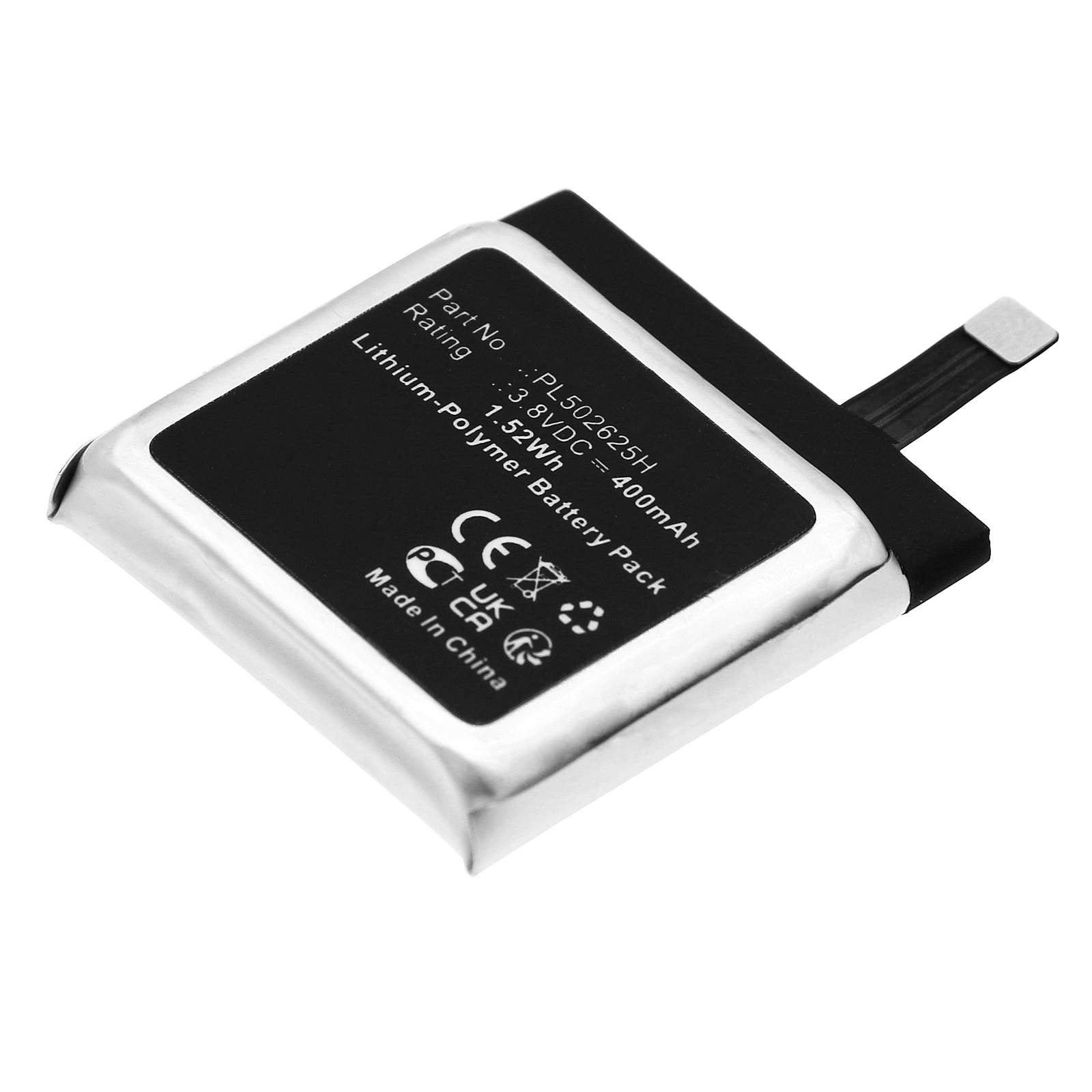 Synergy Digital Smartwatch Battery, Compatible with Amazfit PL502625H Smartwatch Battery (Li-Pol, 3.8V, 400mAh)