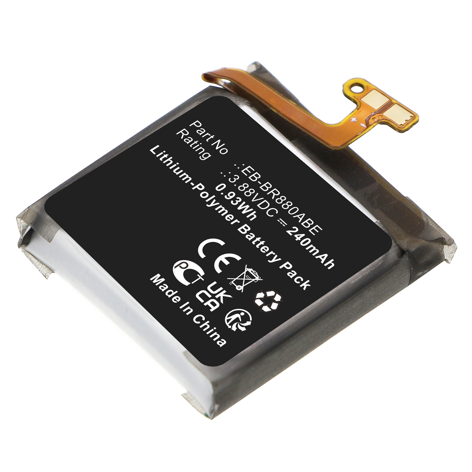 Synergy Digital Smartwatch Battery, Compatible with Samsung EB-BR860ABY Smartwatch Battery (Li-Pol, 3.88V, 240mAh)
