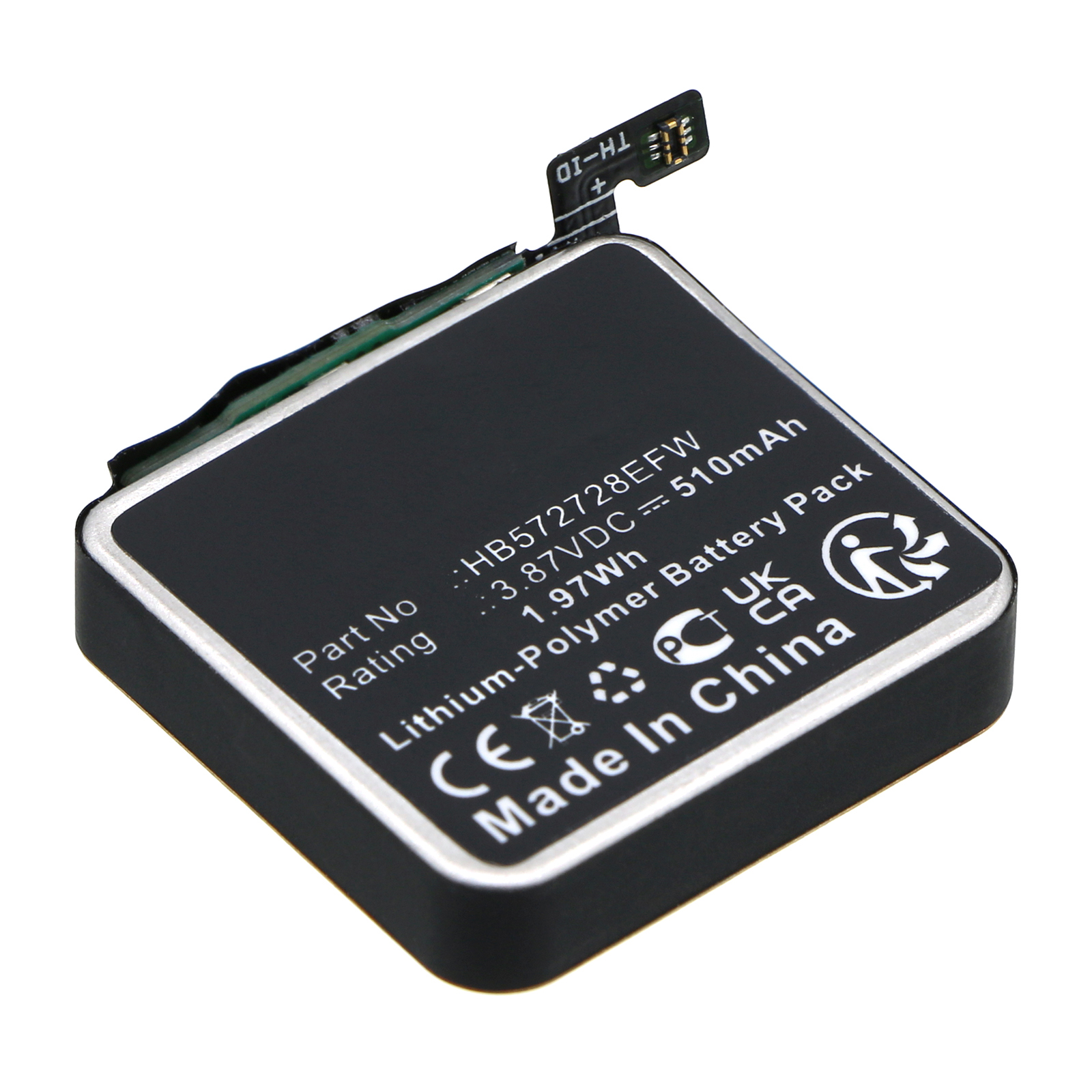 Synergy Digital Smartwatch Battery, Compatible with Huawei HB572728EFW Smartwatch Battery (Li-Pol, 3.87V, 510mAh)