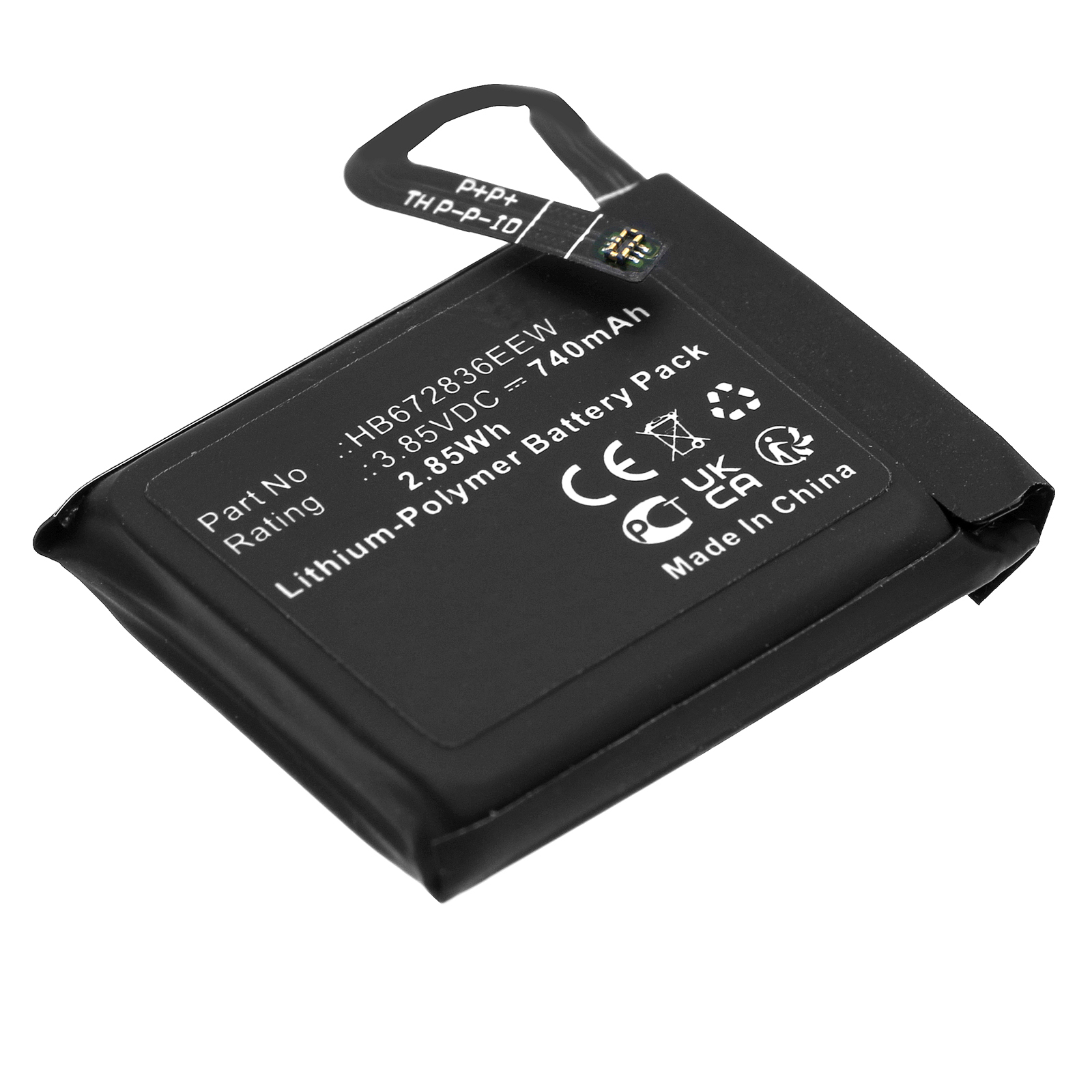 Synergy Digital Smartwatch Battery, Compatible with Huawei HB672836EEW Smartwatch Battery (Li-Pol, 3.85V, 740mAh)