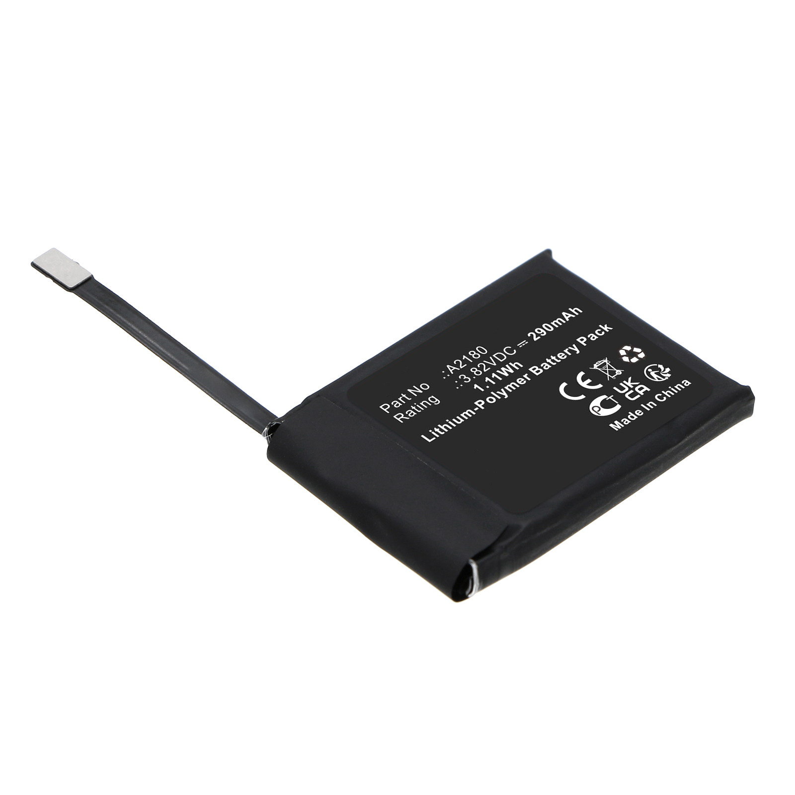 Synergy Digital Smartwatch Battery, Compatible with Apple A2180 Smartwatch Battery (Li-Pol, 3.82V, 290mAh)