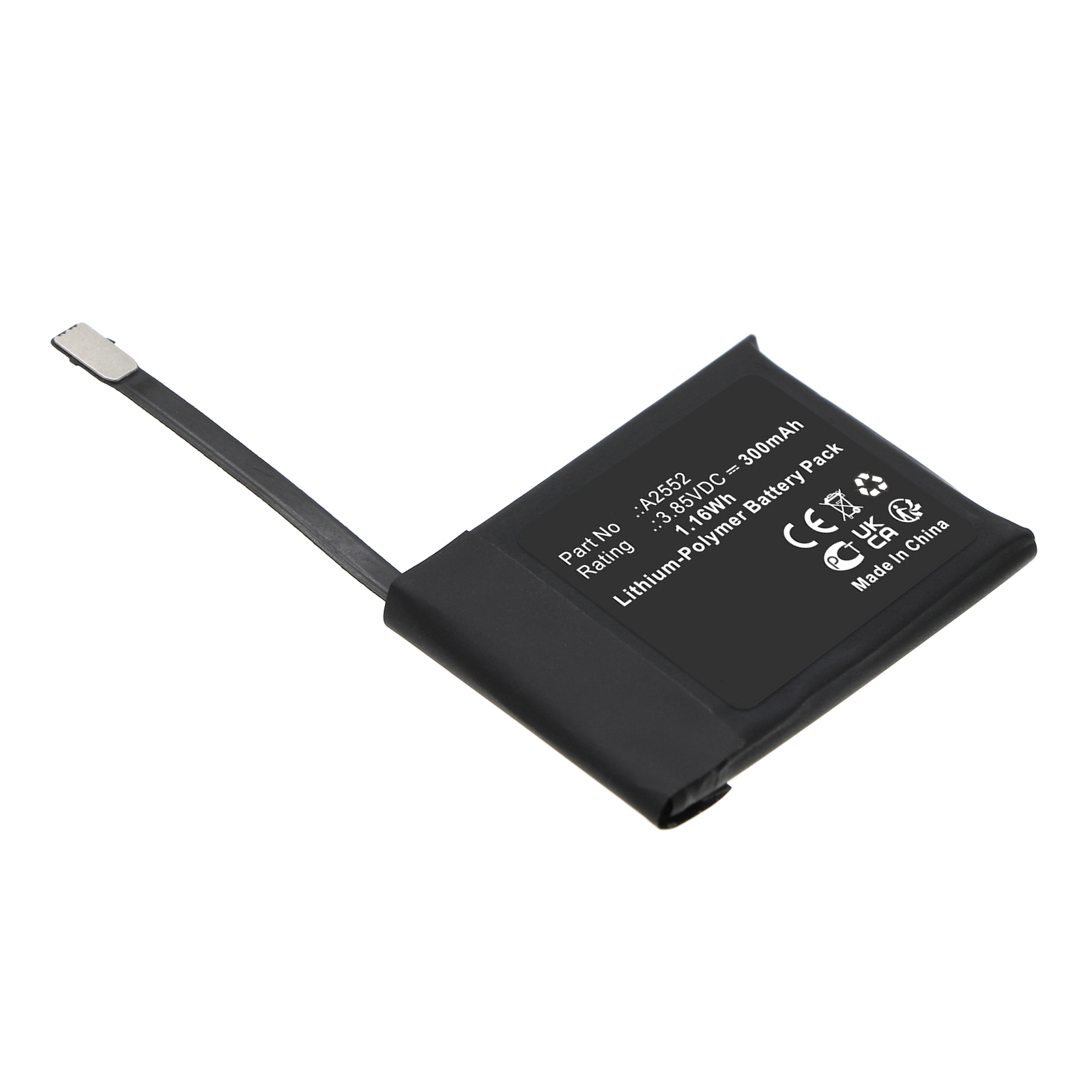 Synergy Digital Smartwatch Battery, Compatible with Apple A2552 Smartwatch Battery (Li-Pol, 3.85V, 300mAh)