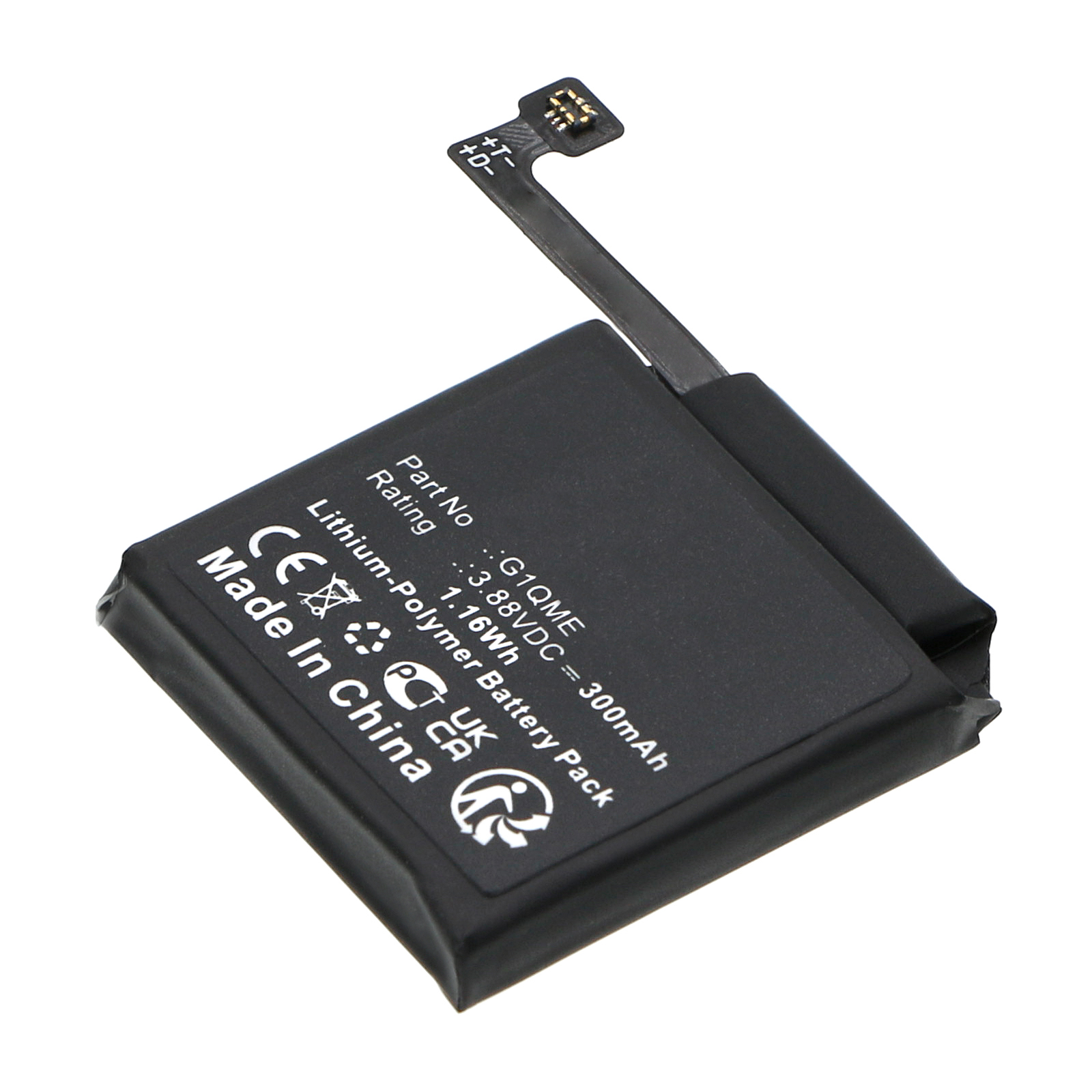 Synergy Digital Smartwatch Battery, Compatible with Google G1QME Smartwatch Battery (Li-Pol, 3.88V, 300mAh)
