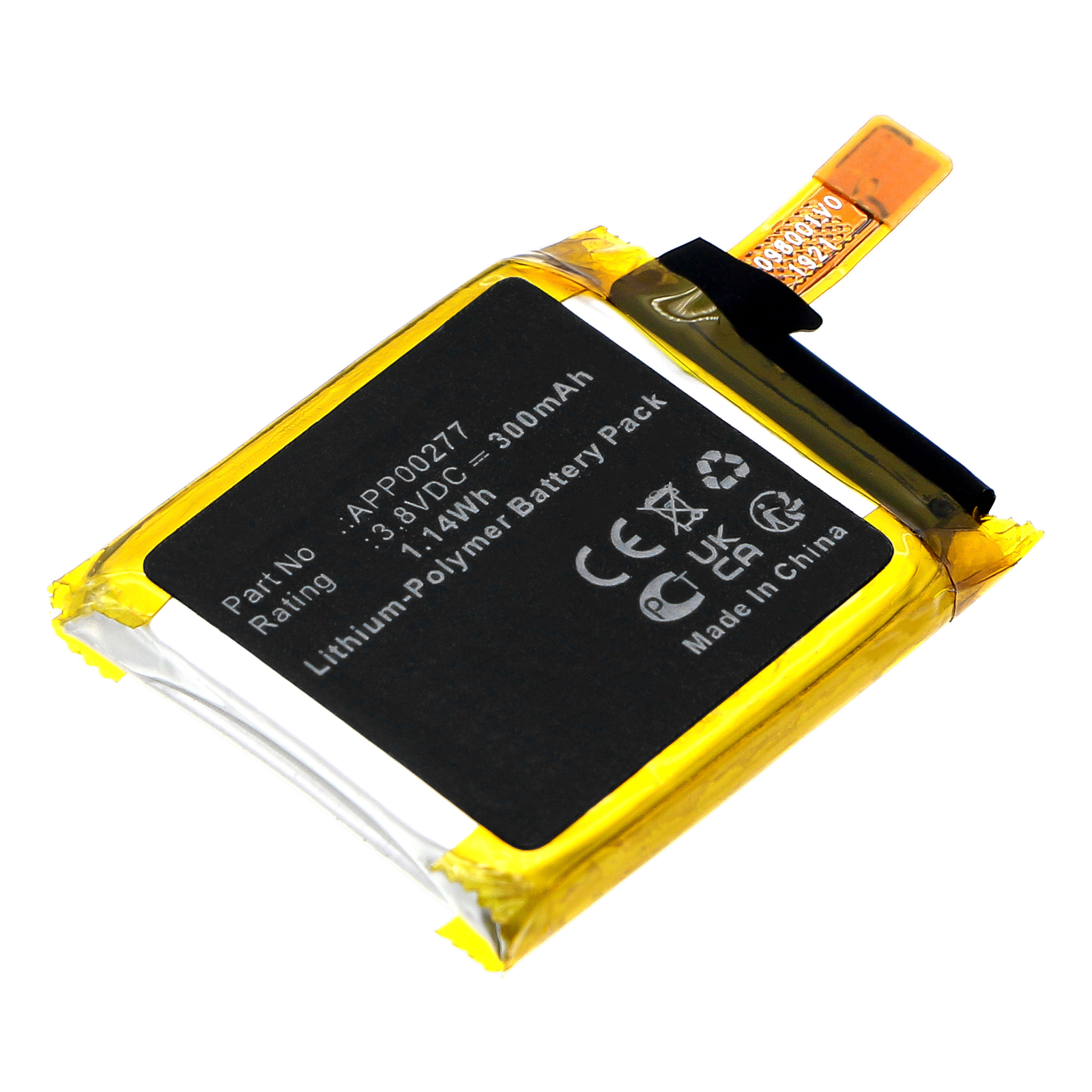 Synergy Digital Smartwatch Battery, Compatible with FOSSIL APP00277 Smartwatch Battery (Li-Pol, 3.8V, 300mAh)
