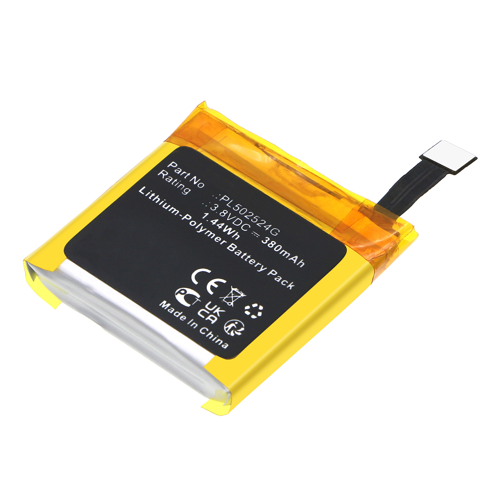 Synergy Digital Smartwatch Battery, Compatible with Amazfit PL502524G Smartwatch Battery (Li-Pol, 3.8V, 380mAh)