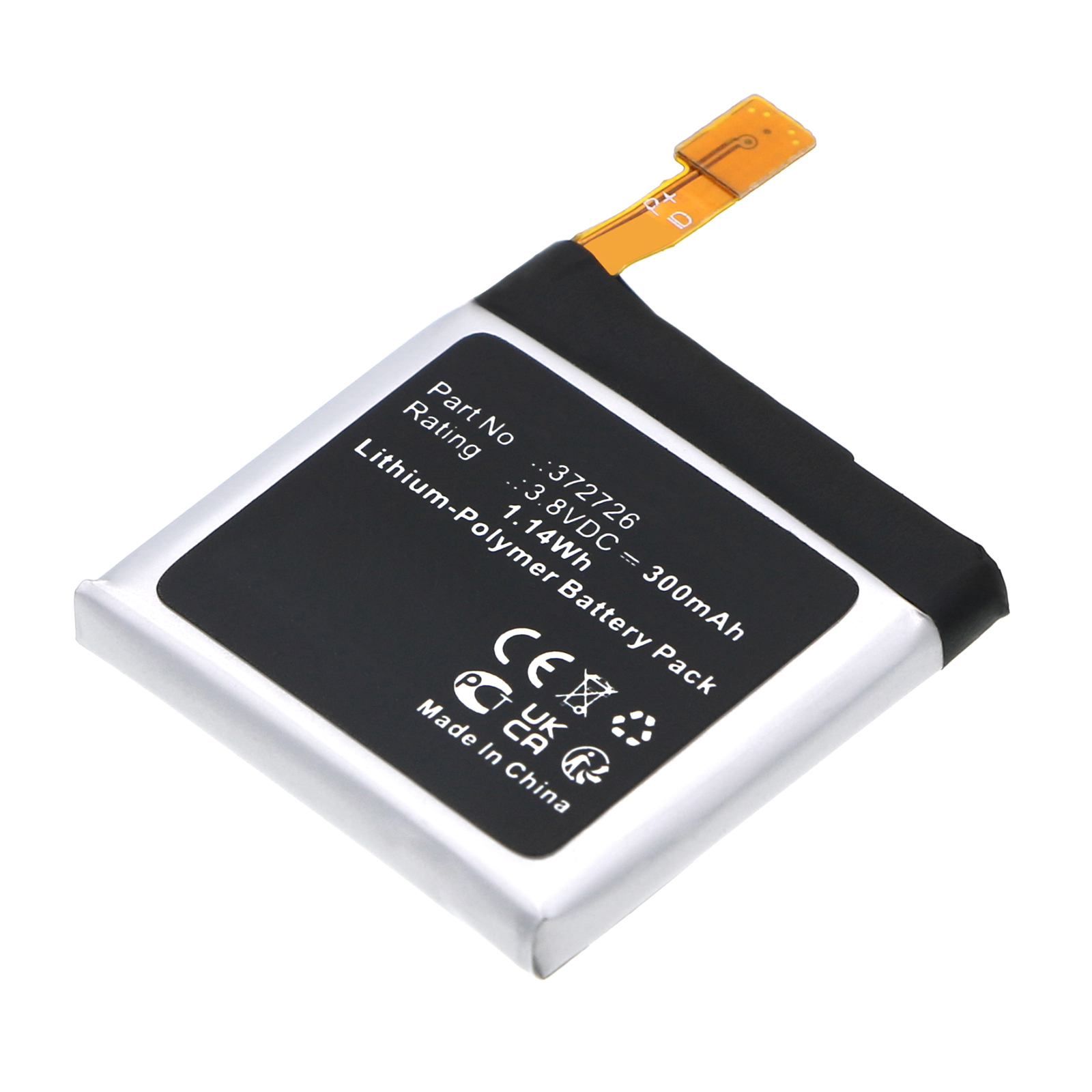 Synergy Digital Smartwatch Battery, Compatible with Ticwatch 372726 Smartwatch Battery (Li-Pol, 3.8V, 300mAh)