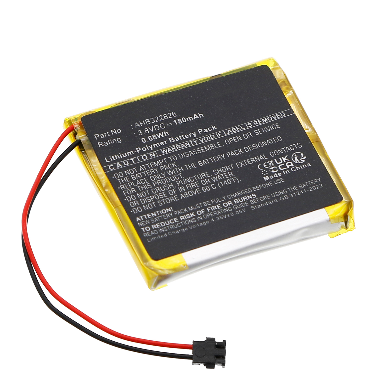 Synergy Digital Smartwatch Battery, Compatible with Polar AHB322826 Smartwatch Battery (Li-Pol, 3.8V, 180mAh)