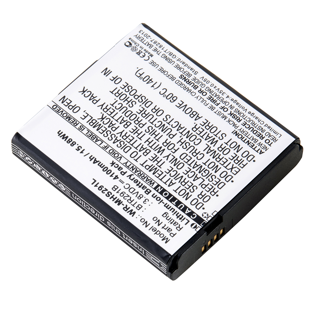 WR-MHS291L Ultra High Capacity (Li-Ion, 3.8V, 4100 mAh) Battery, Replacement for Verizon - 291LVW-7046, Verizon - BTR291B Batteries